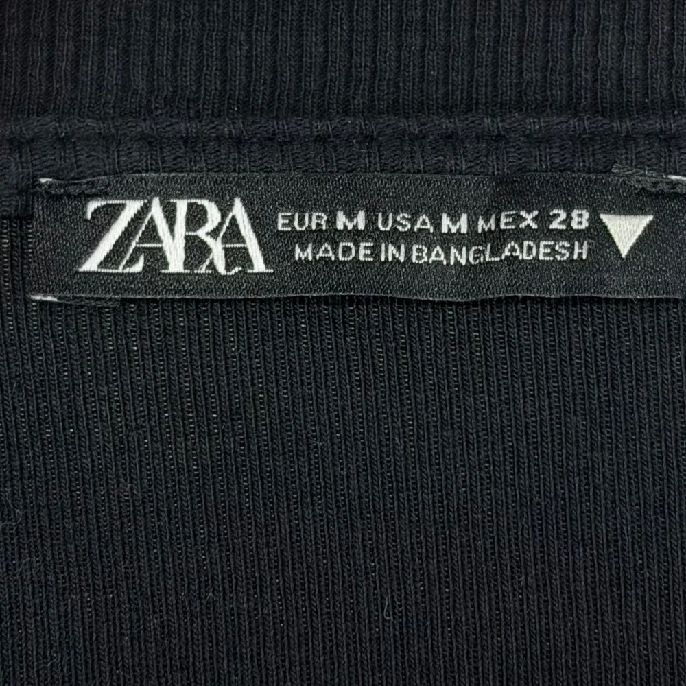 Zara Puff Sleeve Ribbed Knit‎ Crop Top Coquette Romantic Minimalist Chic M